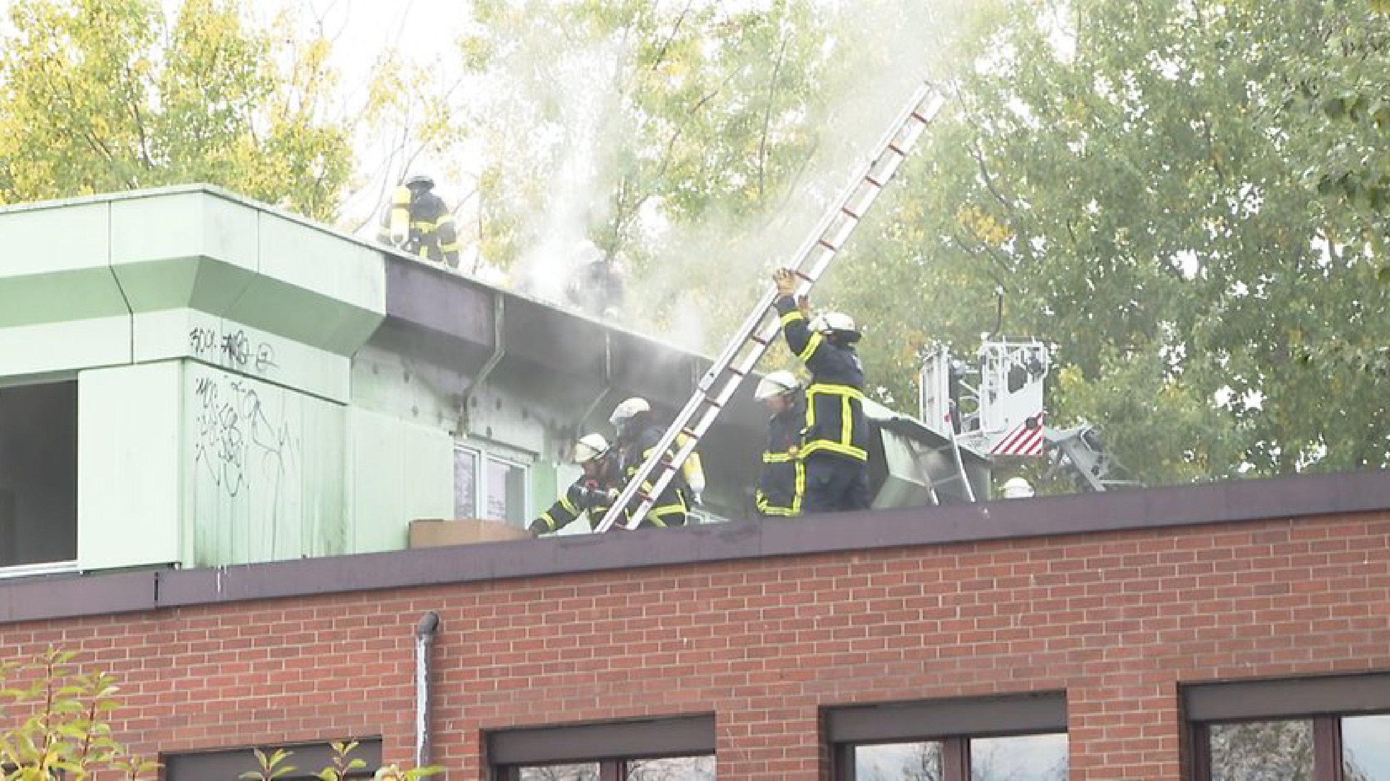 Entstehender Dachstuhlbrand