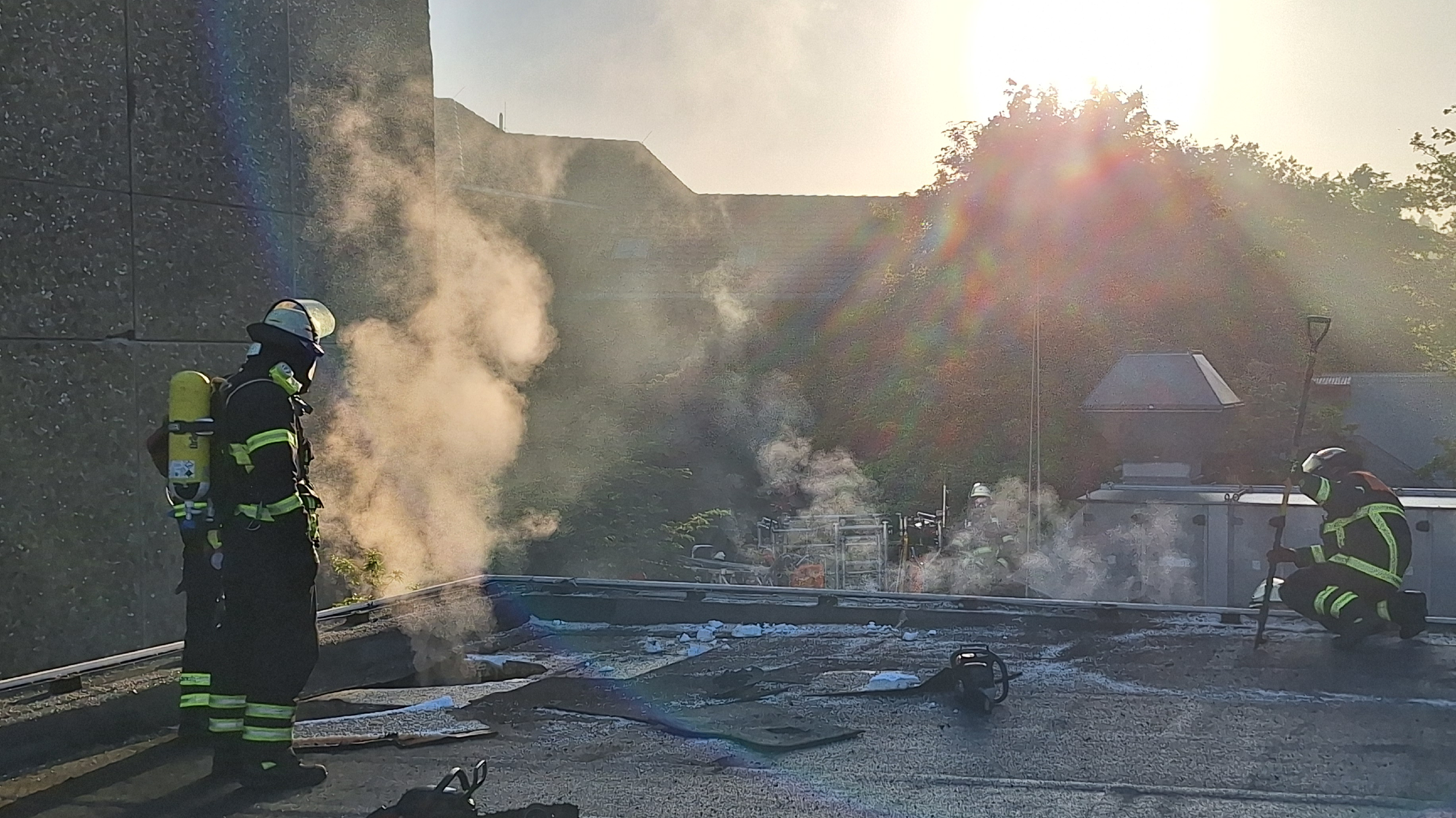 Brennt Schulgebäude in Farmsen